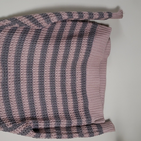 Free people pink agray chunky knit sweater, scoop neck, oversized womens size XS - Picture 3 of 7